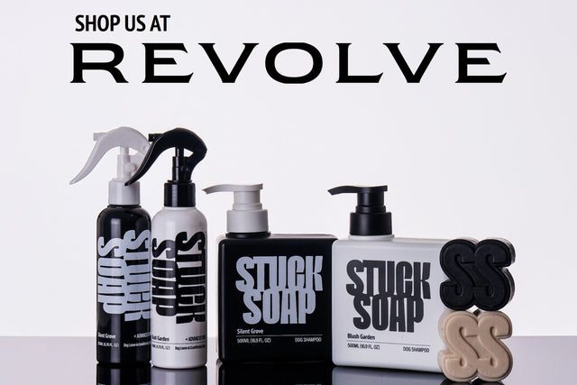 STUCK SOAP dog shampoo, leave-in conditioning spray and soap bars, now at REVOLVE
